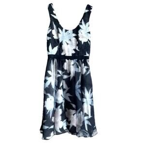 AIDAN MATTOX feminine pastel blue white tulle tea midi dress